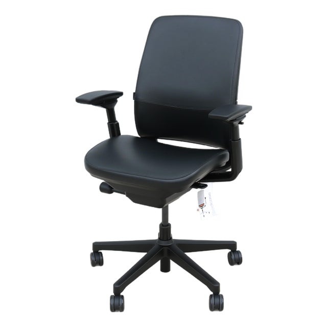 Steelcase New Amia Executive Ergonomic Office Chair Black Vinyl Fully Adjustable For Sale