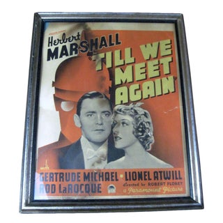 Vintage Original Movie Poster "Till We Meet Again" Circa 1936 For Sale