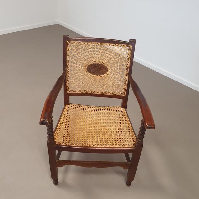Brown Monastery Medaillon Webbing Armchairs, 1930s, Set of 2 For Sale - Image 8 of 18