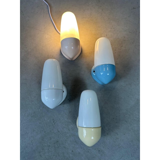 Blue Wall Lamps in Pastel Colors by Wilhelm Wagenfeld, Set of 4 For Sale - Image 8 of 18