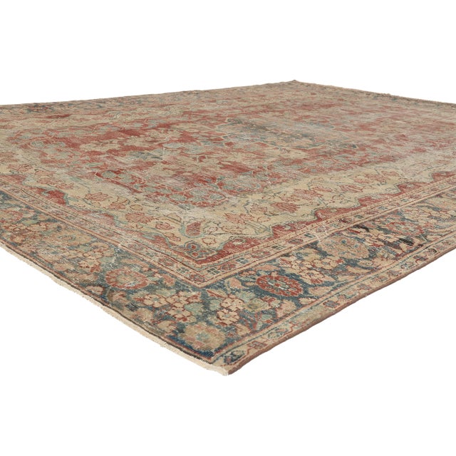 60832 Antique Persian Mahal Rug, 08'06 x 11'08. The Andalusian Reverie: A Late 19th Century Persian Mahal Masterpiece of...