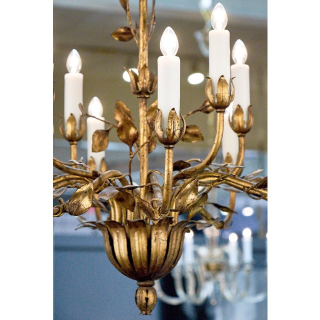 Vintage Gold Leaf Tole Chandelier Chairish