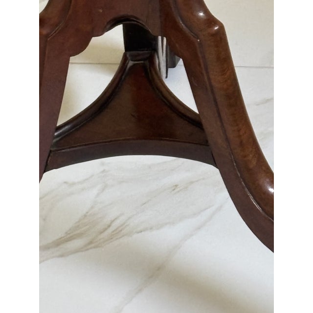 Wood Antique Round Tilt Top Style Wooden Table With Tripod Base For Sale - Image 7 of 17