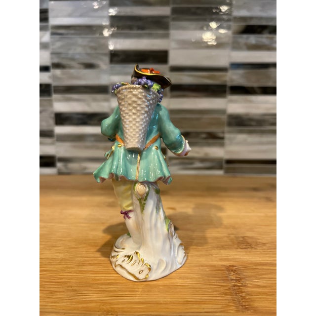 Traditional Meissen Porcelain "Grape Picker Boy" - Gardeners Series No. 8 Model For Sale - Image 3 of 8