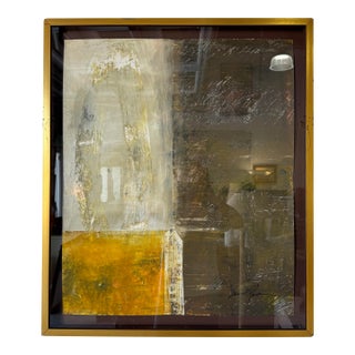 1980s Vintage Mixed Media Abstract Painting on Paper – Signed For Sale