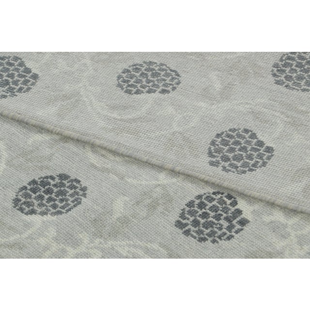 Contemporary Block Print Floral Wool Runner by Rug & Kilim, India For Sale In New York - Image 6 of 9