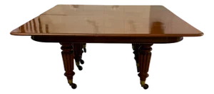Large Victorian 16/20 Seater Figured Mahogany Dining Table, 1850s