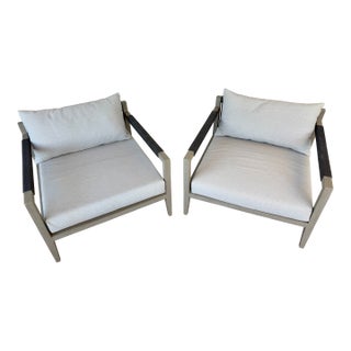 Four Hands Outdoor Accent Chairs [Set of 2] Stone Gray Excellent Condition For Sale