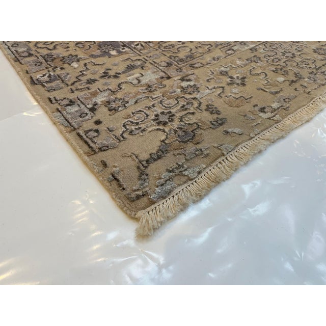 Silk and Wool Agra Rug , 6'1" X 9' For Sale In New York - Image 6 of 6