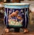 Mid 19th Century 19th Century French Majolica Barbotine Cache Pot With Bird Relief Decor For Sale - Image 5 of 8