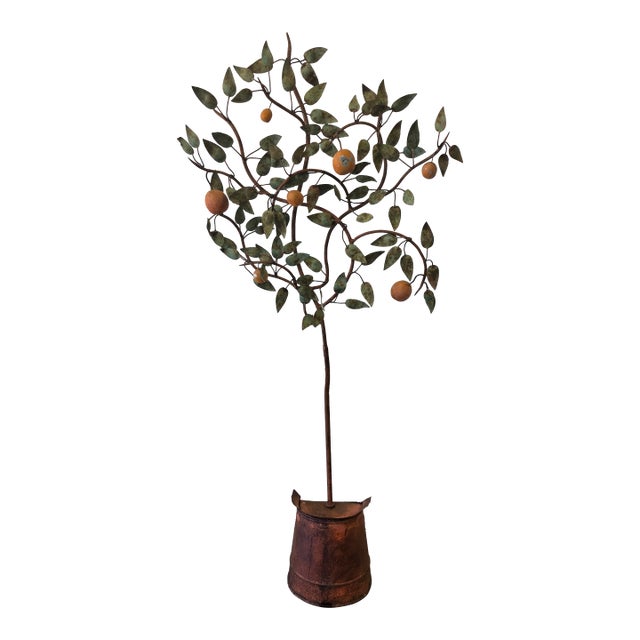 Vintage Mid Century Italian Tole Citrus Tree For Sale