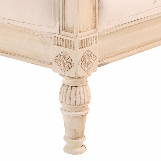 A French Directoire Style Painted and Carved Queen Bed, C. 1950. For Sale In Philadelphia - Image 6 of 10