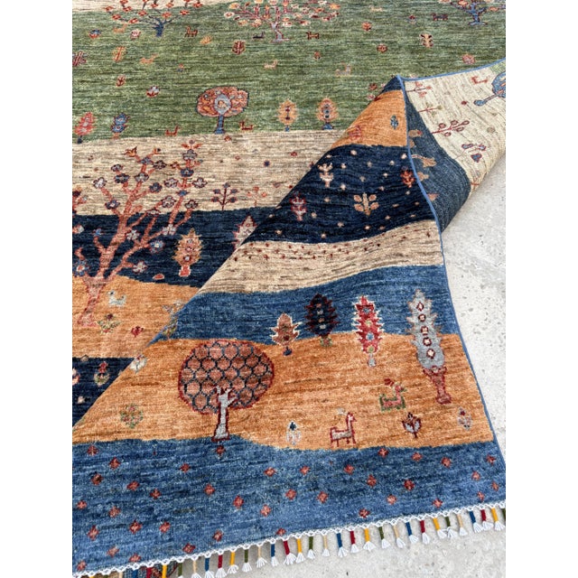 Green Persian Style Gabbeh Rug, 03'08 X 04'11 For Sale - Image 10 of 12