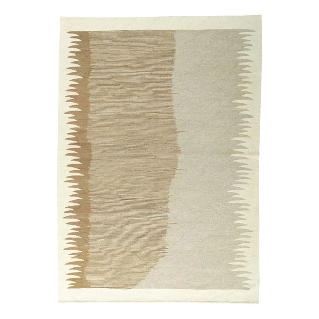Handwoven Kilim Rug in Beige and Sand Tones For Sale