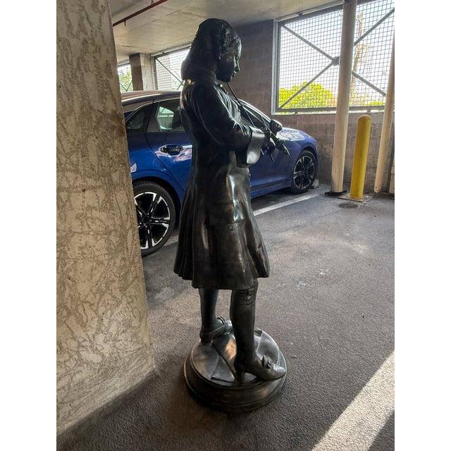 Early 21st Century Metropoliton Galleries Attributed Life Size Bronze Garden Statuary of Mozart For Sale - Image 5 of 16