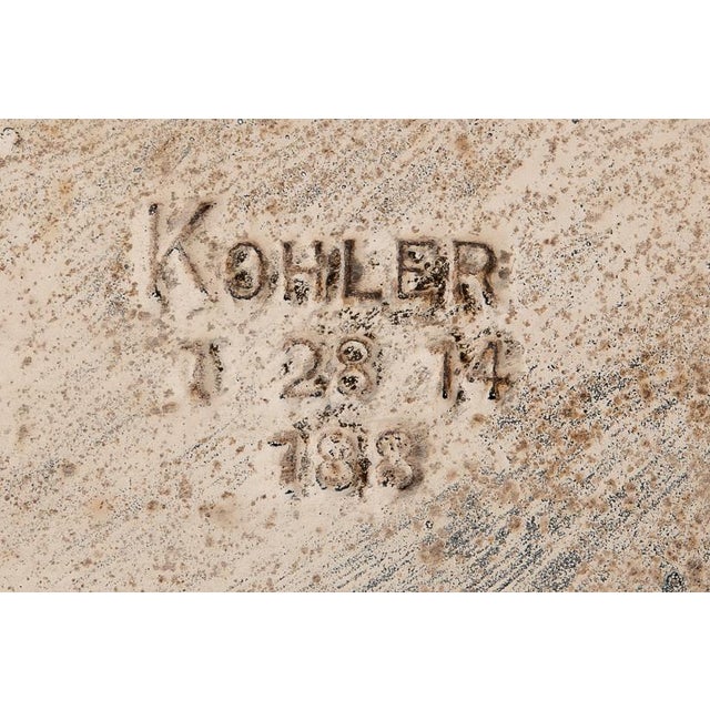 White Early 20th Century Kohler Porcelain Enameled Cast Iron Three Tap Sink For Sale - Image 8 of 12