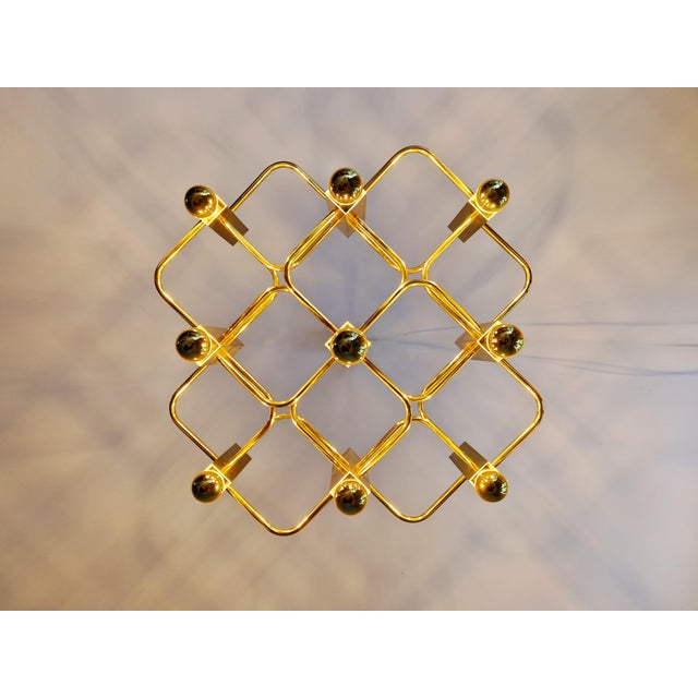 Gold Geometric Brass Chandelier by Gaetano Sciolari for Boulanger, 1970s For Sale - Image 8 of 14