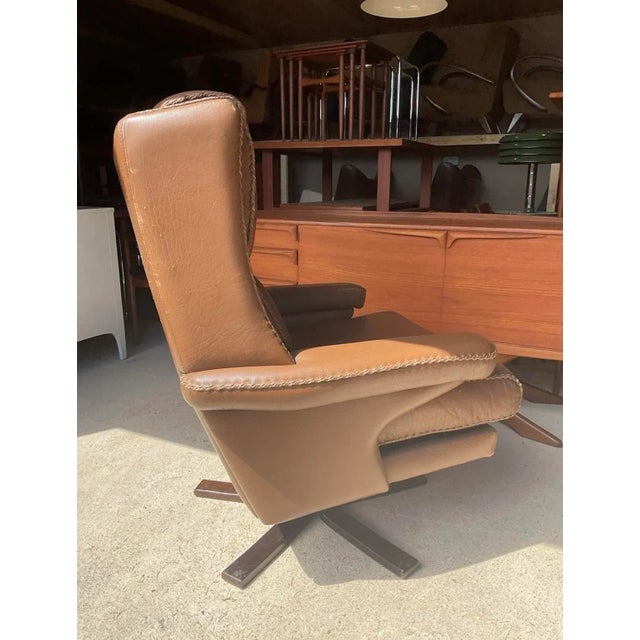 Mid-Century Modern Danish Bison Leather Armchair For Sale - Image 17 of 18