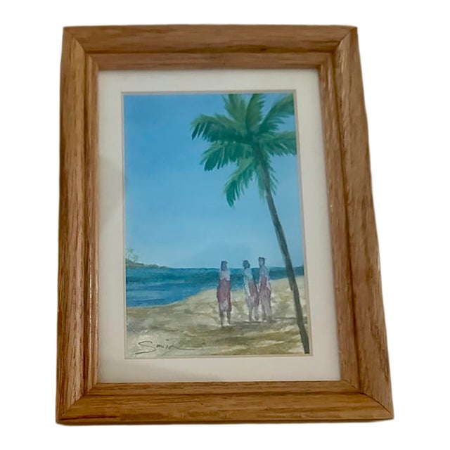 “Island Afternoon” Original Tropical Beach Watercolor by Nancy Smith For Sale