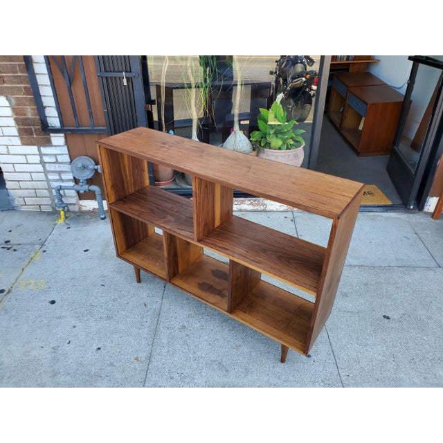 Mid-Century Modern Style Walnut Bookcase For Sale - Image 10 of 13