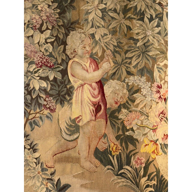 Traditional 18th Century French “Spring” From Les Enfants Jardiniers Tapestry For Sale - Image 3 of 12