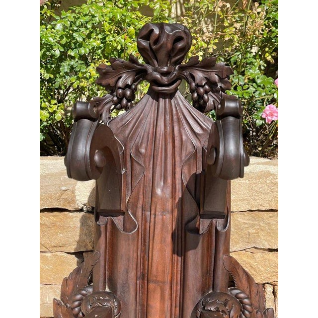 Wood Neo-Renaissance Wall Coat Racks in Walnut, Set of 2 For Sale - Image 7 of 13