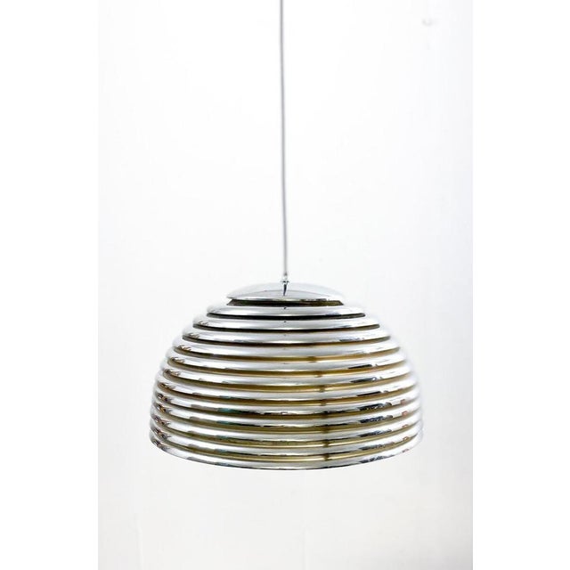 Mid-century modern italian chrome suspension, 1970s measures: d: 50 cm (19.69") h: 30 cm + wire 80 cm w: 50 cm (19.69")....