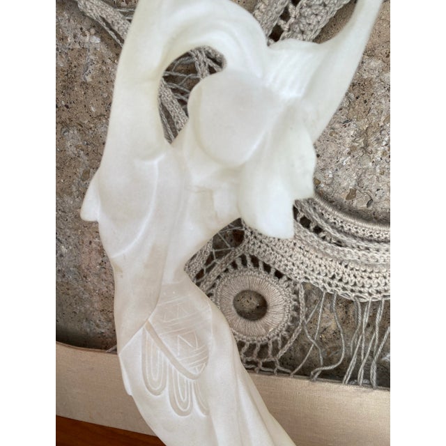 1970s Art Deco Frosted Satin Lucite Dancing Lady Figurine For Sale - Image 10 of 12