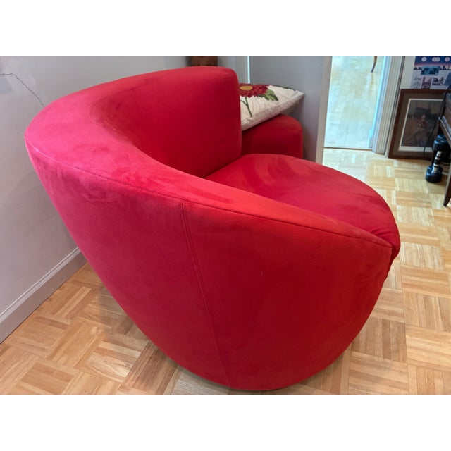 Mid 20th Century Vintage Nautilus Swivel Chair & Ottoman 2pc Set For Sale - Image 5 of 10