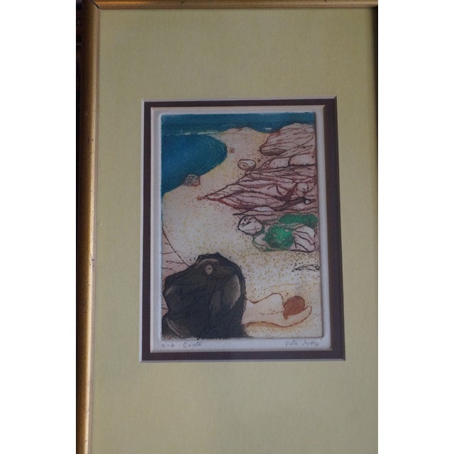 1960s 1960s Vita Giorgi Handmade Seaside Nude Art Print For Sale - Image 5 of 10