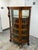 Wood Victorian Quarter-Sawn Tiger Oak Curved Glass Curio, Antique For Sale - Image 7 of 12