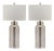 29 Inch H Sleek Glass Table Lamp in Ivory & Silver - a Pair For Sale