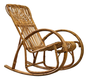 Vintage Bamboo Rocking Chair, 1970s