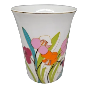 Vtg Lenwalt Ardalt Flowers Butterflies Ceramic Beauty Vanity Dish