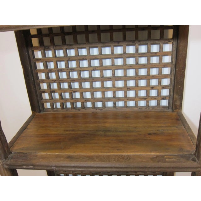 Rustic Elm Wood Bookcase For Sale In New York - Image 6 of 9