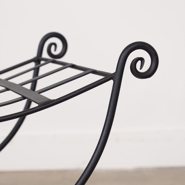 Pair of 1920s French Curule Iron Stools For Sale - Image 9 of 10