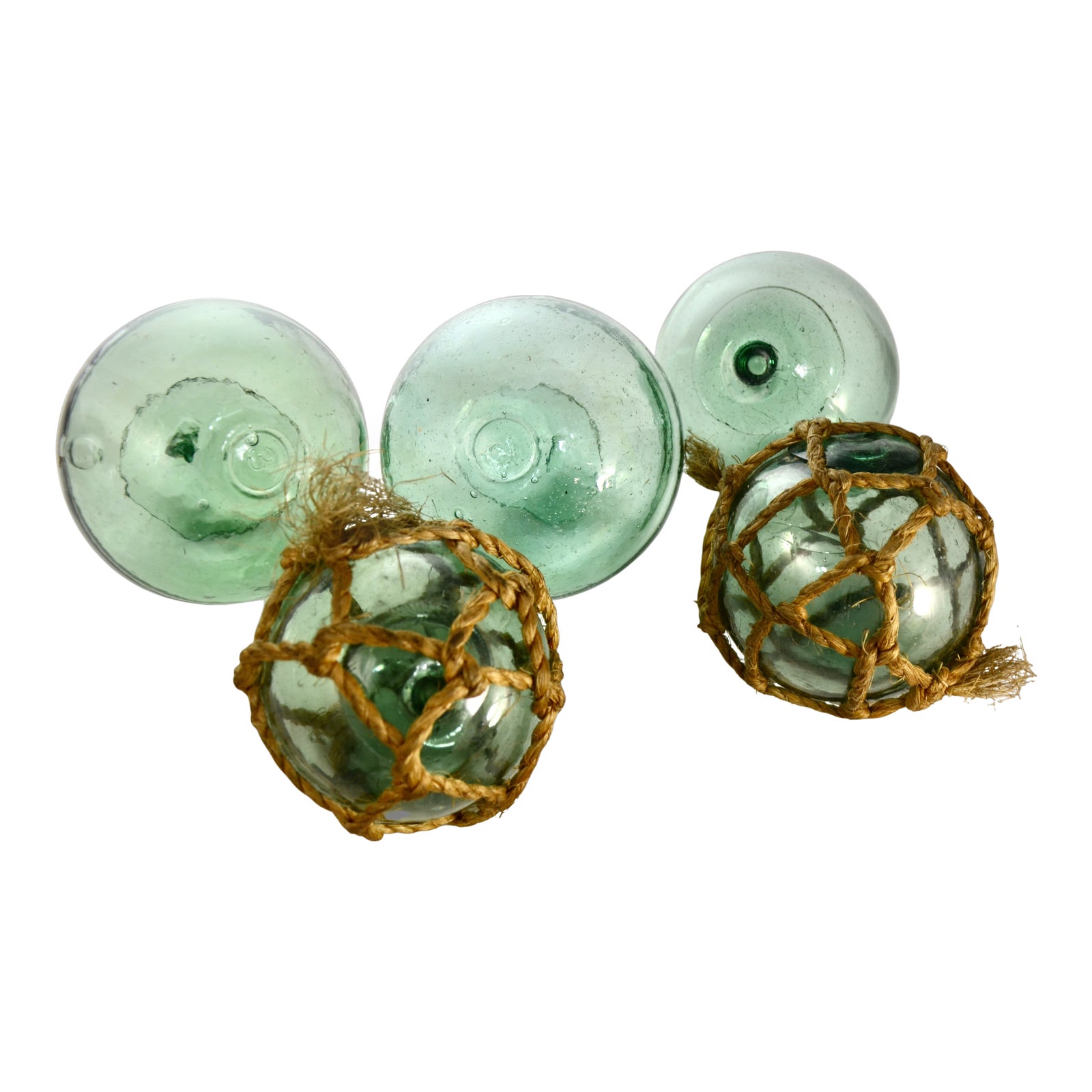 Green Glass Fishing Floats Set of 5 Chairish