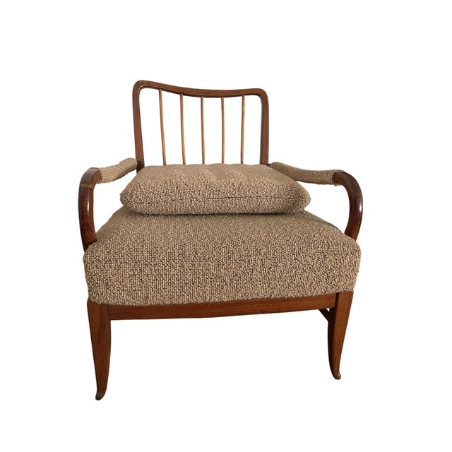 This elegant lounge chair is a characteristic design of Swedish Scandinavian Modern and is attributed to Otto Schulz and...