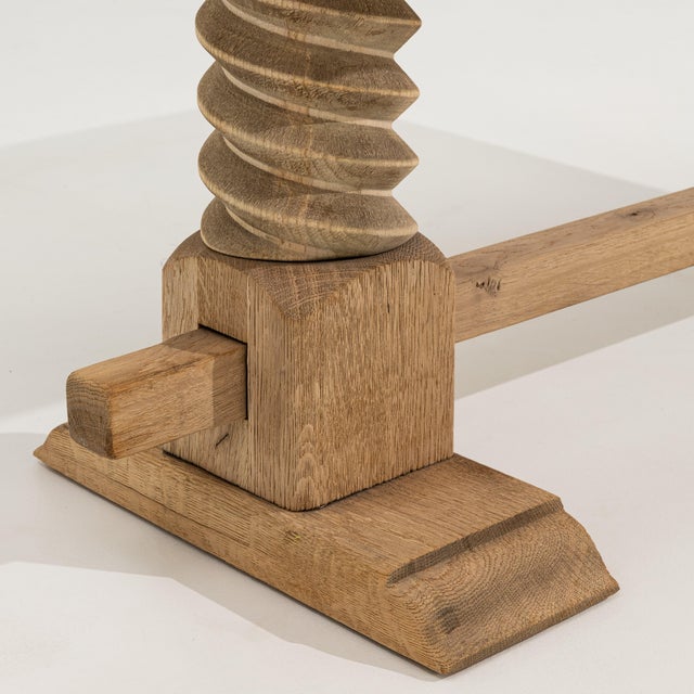 Oak Coffee Table with Corkscrew Legs, Antique, France, Circa 1970 For Sale - Image 10 of 12