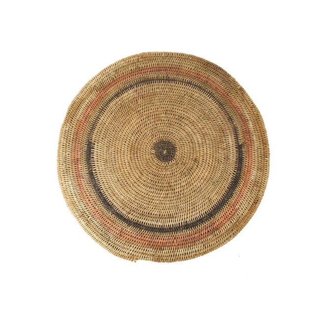Early 20th Century Early 20th Century Makenge Flat Wedding Basket Zambia 17 Inch For Sale - Image 5 of 7