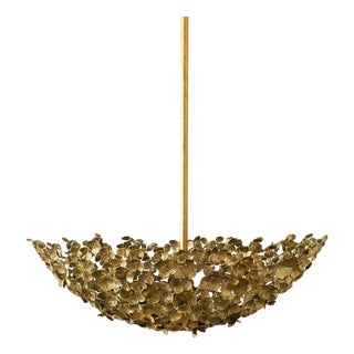 Brilliant Gold Primrose Garden Floral Dish Light For Sale