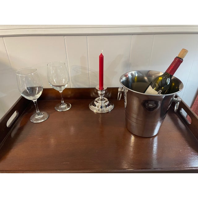 1970s Vintage French Champagne Bucket With Ring Handles For Sale - Image 14 of 14