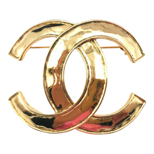 Chanel Vintage Gold Plated CC Large Brooch