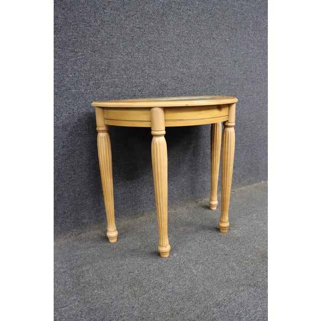 Paint Decorated Pine Demi-Lune Console Table With Ship Motif For Sale - Image 10 of 12
