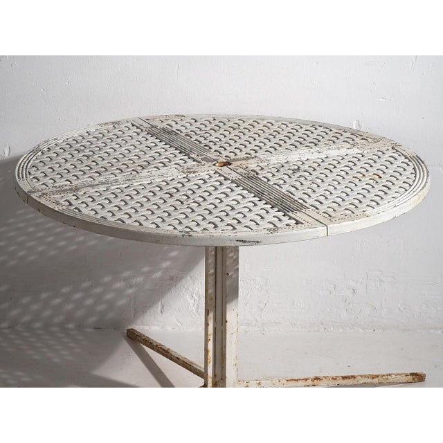 Antique White Round Outdoor Table, 1930s For Sale - Image 10 of 13