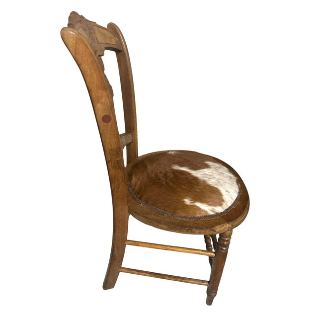 Late 19th Century 'Desperado Eastlake' 19th Century Parlor Seating Reupholstered in Cowhide and Denim For Sale - Image 5 of 12