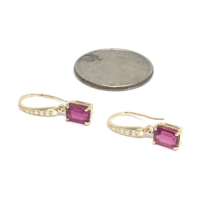 Natural Finely Faceted Quality Rubellite Tourmaline Diamond Earrings 14k Gold 2.05 TCW Certified $1,690 821770 This is a...