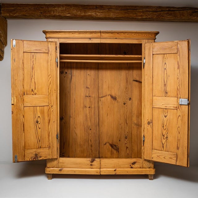 Rural Softwood Armoire, Early 19th Century For Sale - Image 3 of 9