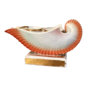 1810 French Empire Paris Porcelain Sea Shell Form Inkwell