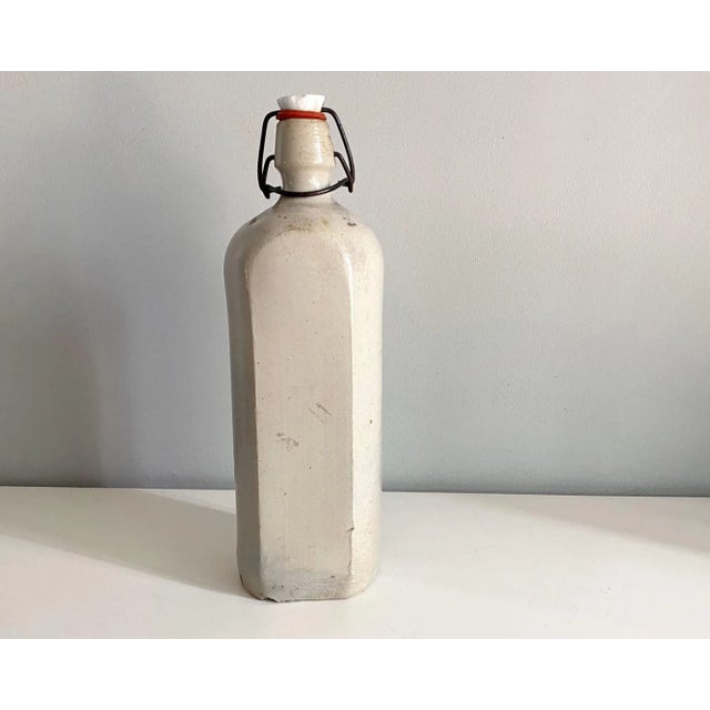Antique Stoneware Bottle With Porcelain Stopper For Sale - Image 9 of 9